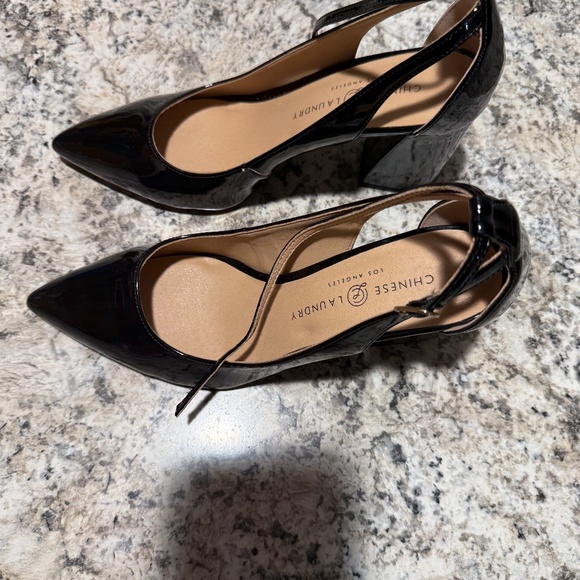 Women’s Black Block Heels with Strap - Picture 6 of 7